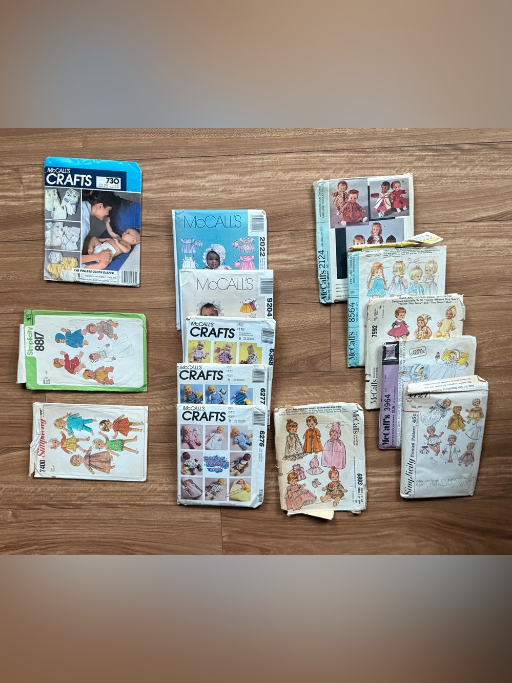 14 Vintage McCall's & Simplicity Baby / Doll Clothes Sewing Patterns Lot As Is